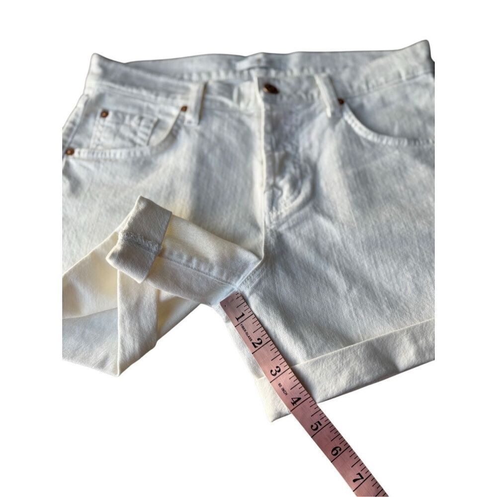 7 For All Mankind Mid Toll White Denim Short - Picture 12 of 12